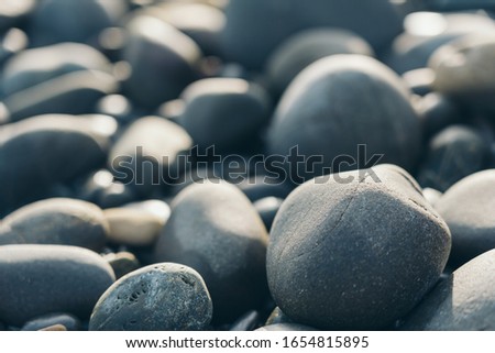 Smooth Round Pebble; Nature Background