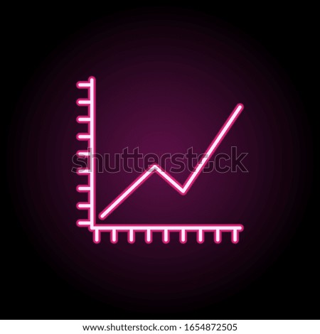 Growth chart neon icon. Simple thin line, outline vector of web icons for ui and ux, website or mobile application