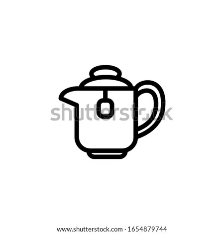 
Pot of tea icon. Line design template. Vector illustration