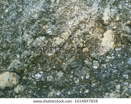 The rough surface of the rock layer