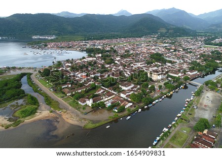 Aerial view of a Paraty city, Rio de Janeiro, Brazil. Great landscape.