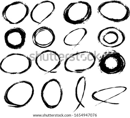 This is a illustration of Variation of handwritten brush circle