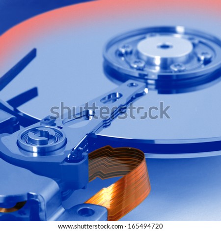 opened hard disk drive 