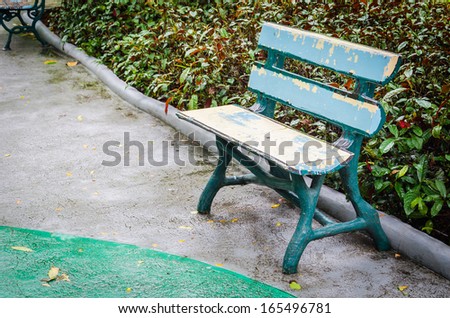 Bench in the garden park