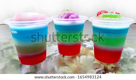 colorful jelly for children,holiday and celebration concept, birthday party at home