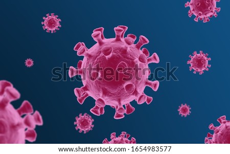 3D rendering of 2019-nCoV  corona virus  acute respiratory disease has been discovered first time in January 2020 in China town Wuhan. COVID-19