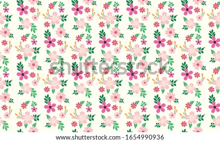 Elegant spring flower, with leaf and flower pattern background modern design.
