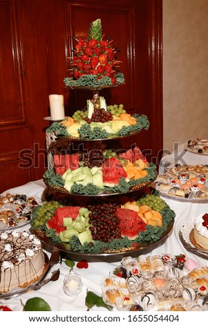 sweet table on a wedding day