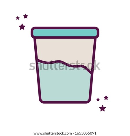 drink glass line and fill style icon design, Cook kitchen Eat food restaurant home menu dinner lunch cooking and meal theme Vector illustration