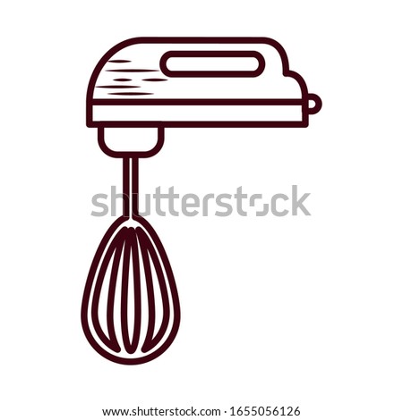 mixer line style icon design, Cook kitchen Eat food restaurant home menu dinner lunch cooking and meal theme Vector illustration