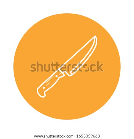 knife block style icon design, Cook kitchen Eat food restaurant home menu dinner lunch cooking and meal theme Vector illustration