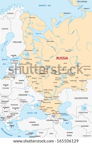 european russia map Royalty-Free Stock Photo #165506129