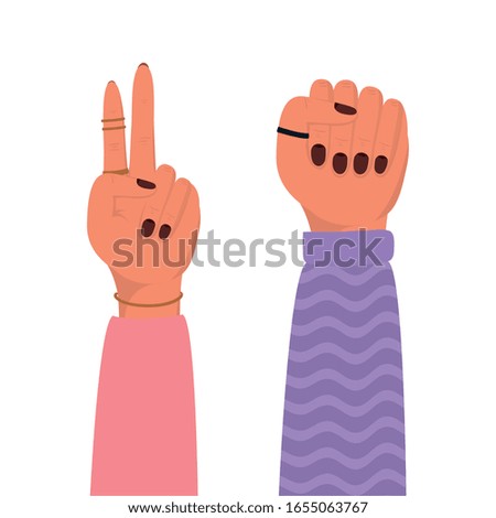 female hands design of Collaborative team cooperation together partnership unity idea strategy solution togetherness and occupation theme Vector illustration