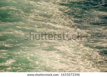 ship wave on turquoise sea