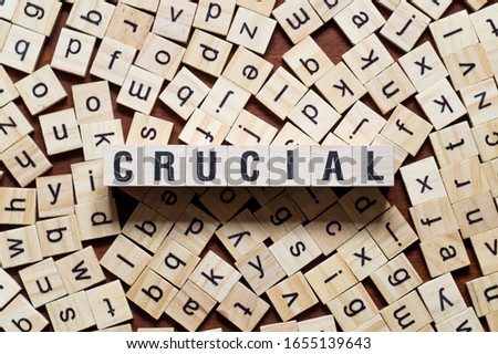 Crucial word concept on cubes
