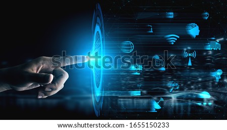 5G Communication Technology Wireless Internet Network for Global Business Growth, Social Media, Digital E-commerce and Entertainment Home Use. Royalty-Free Stock Photo #1655150233