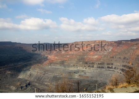 Mining in the open-pit mine of the Yugok Mining Concentrating Plant in Kryvyi Rih, Ukraine