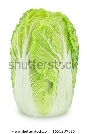 Fresh whole chinese cabbage isolated on a white background. Royalty-Free Stock Photo #1655209615