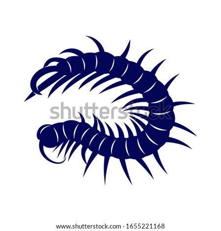 
Centipede logo vector design template, Silhouette Centipede logo animal, Illustration