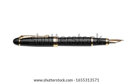 Old fountain pen on a white background with clipping path Royalty-Free Stock Photo #1655313571