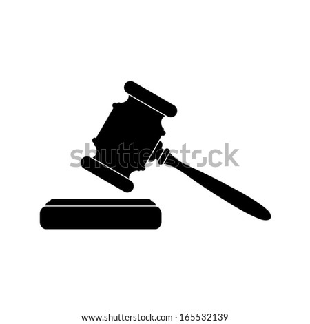 judge or auction hammer icon Royalty-Free Stock Photo #165532139