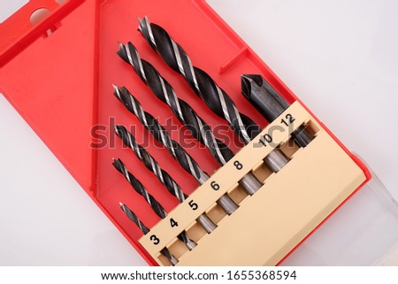 Drill bits isolated on white background