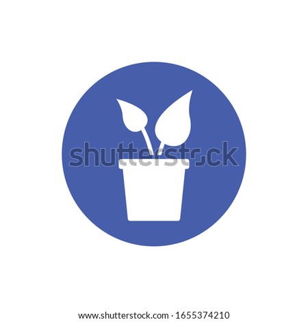 house plant cultivating block style vector illustration design