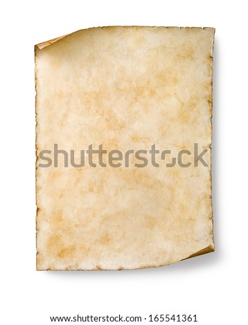 old blank parchment isolated