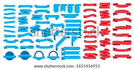 Ribbons set, on white background, Vector Illustration Royalty-Free Stock Photo #1655456953