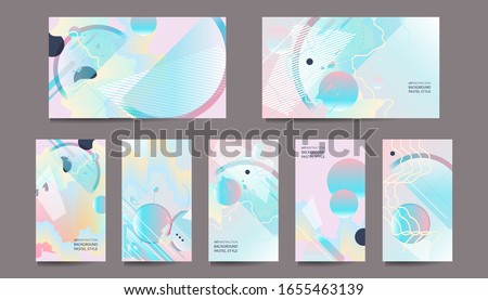 Elegant neo mint color pastel muted pale calm tones card templates set
