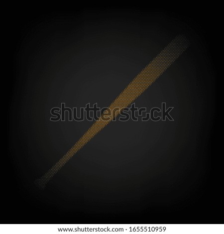 Baseball Crossed Bat icon. Icon as grid of small orange light bulb in darkness. Illustration.