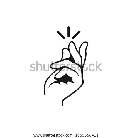 Snapping fingers clip art - line art illustration. Royalty-Free Stock Photo #1655566411