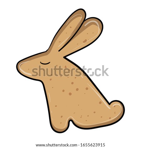 Hare and rabbit. Cookies Shaped Animal. Cartoon illustration on transparent and white backgrounds. Cozy Home.