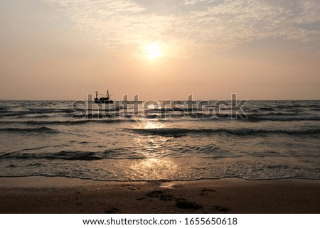 The evening sea background before sunset