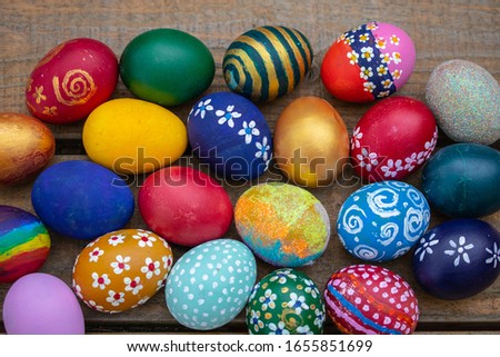 Beautiful colourful handmade easter eggs. Great idea to decorate your Easter eggs. Happy Easter.