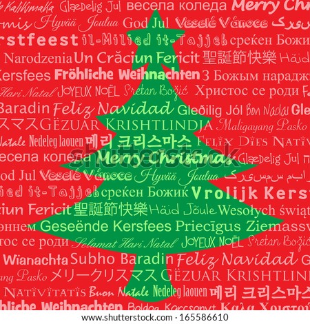 Tree formed by different Translations of Merry Christmas