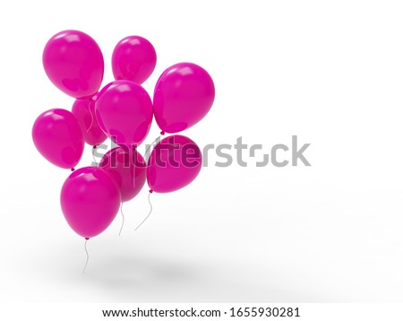 many  pink balloons whit white space