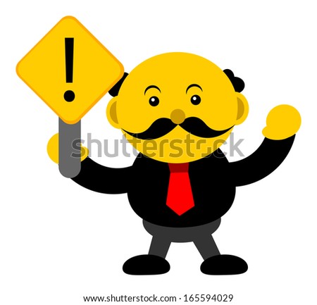 illustration vector graphic cartoon character of businessman with traffic sign