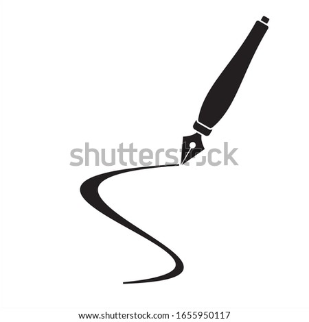 simple illustration of a flat vector pen icon design