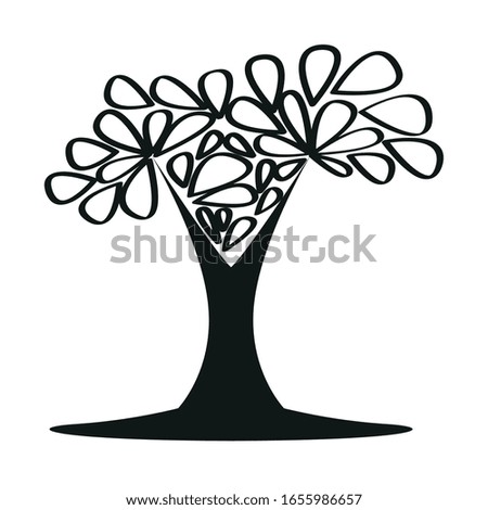 Isolated silhouette of a tree - Vector illustration