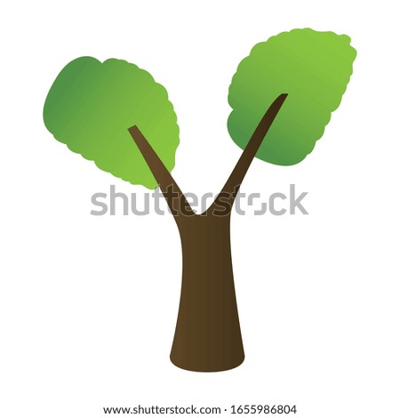 Isolated tree icon over a white background- Vector illustration