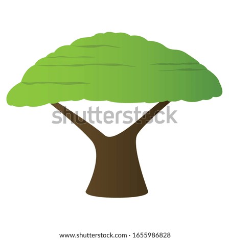 Isolated tree icon over a white background- Vector illustration