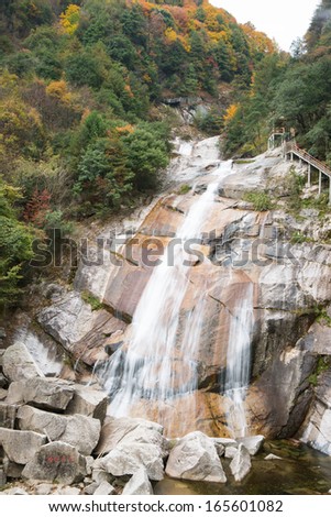 autumn,forest and stream,sichuan,china