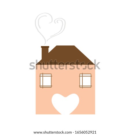 Isolated romantic house. Valentines day - Vector illustration