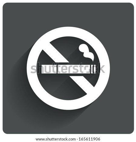 No smoking sign. No smoke icon. Stop smoking symbol. Vector illustration. Filter-tipped cigarette. Icon for public places.