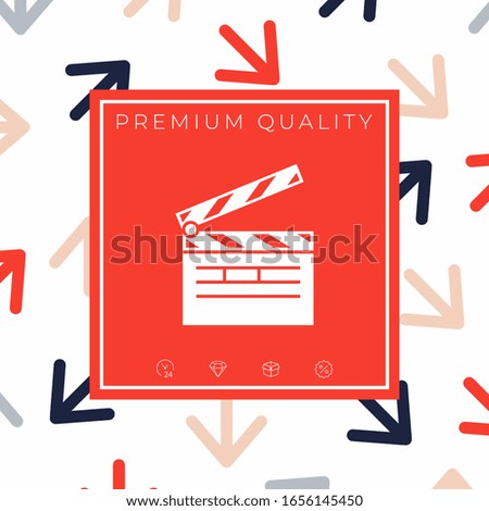 Clapperboard symbol icon. Graphic elements for your design