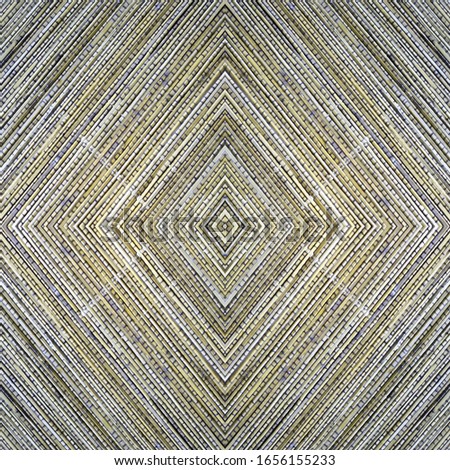 yellow grey decorative matt panel with abstract centered diamond pattern