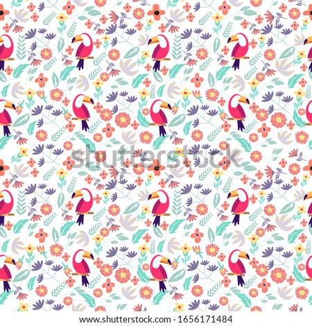 illustration vector graphic of birds and floral flowers fit to place background,seamless pattern,pattern,wallpaper,textile,invitation.
