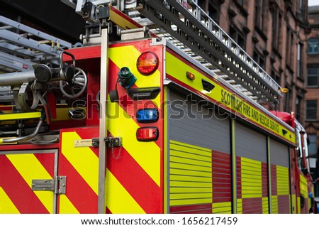 Picture of a new fire truck on mission in Scotland