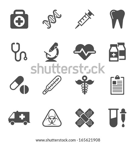 Medical icons on white background. Vector elements Royalty-Free Stock Photo #165621908